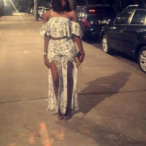 SPRING FLORAL PANTS SET